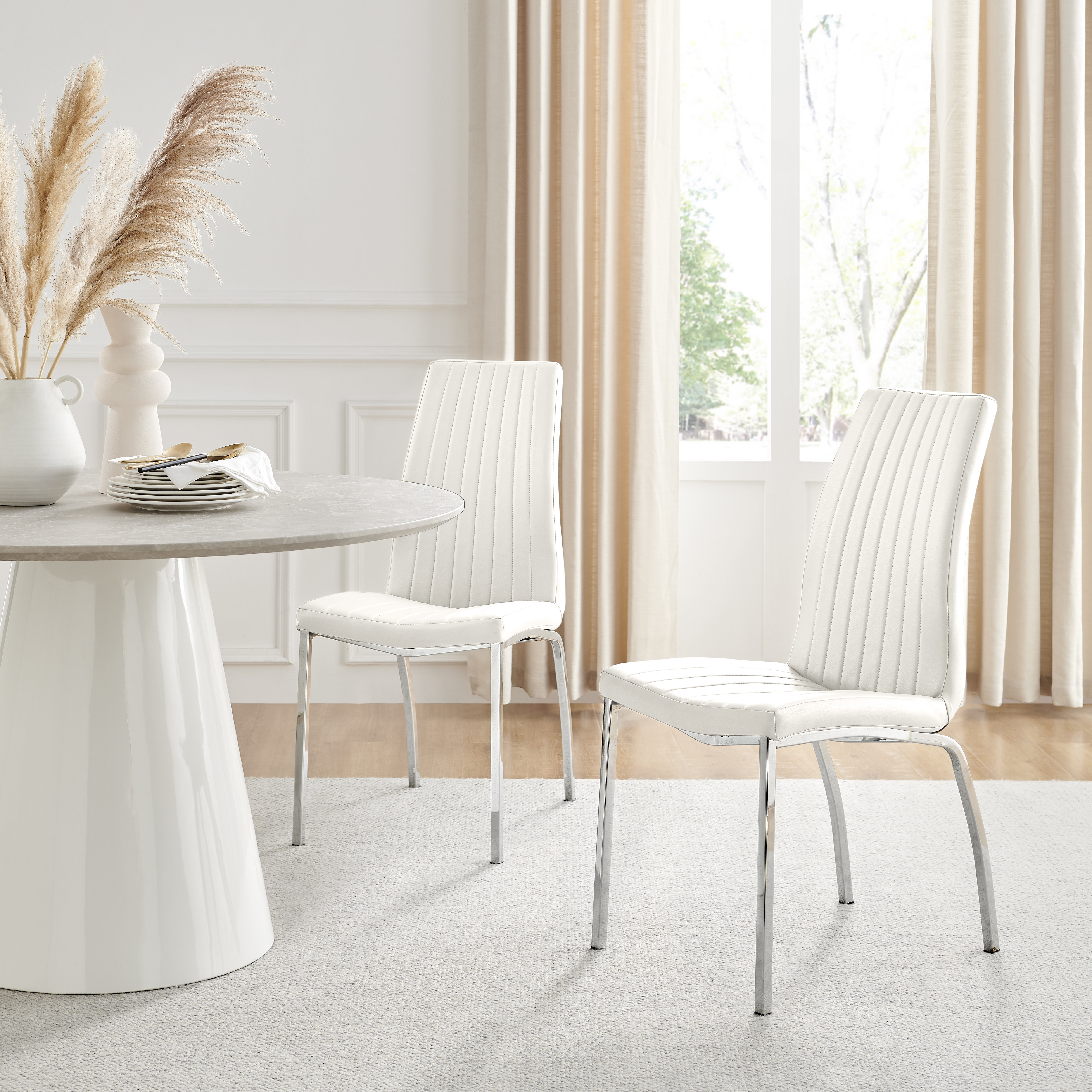 Chrome Leg Dining Chairsnull