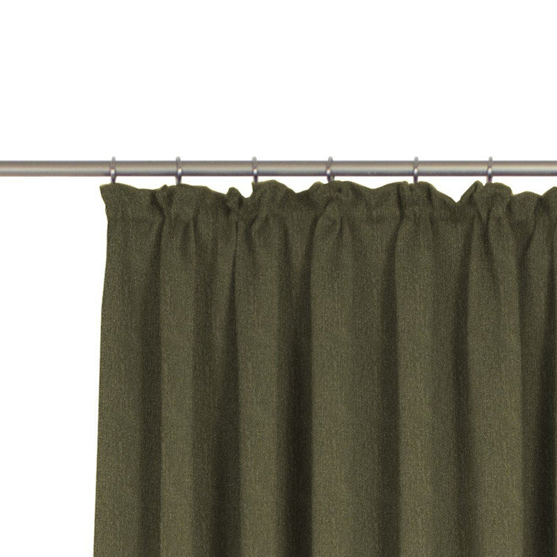 Branton Pencil Pleat Curtain Single Panel, opaque, 145cm H x 132cm W, Dark green