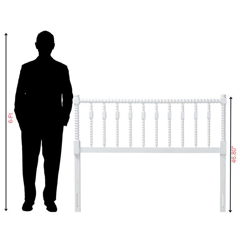 Tête de lit rotative Boykins, H 46,8 po x l 77,16000000000001 po x P 2,05 po, Blanc