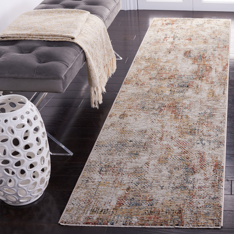 Tapis argenté / ivoire Silverado 104, Tapis de couloir 2 pi x 8 pi