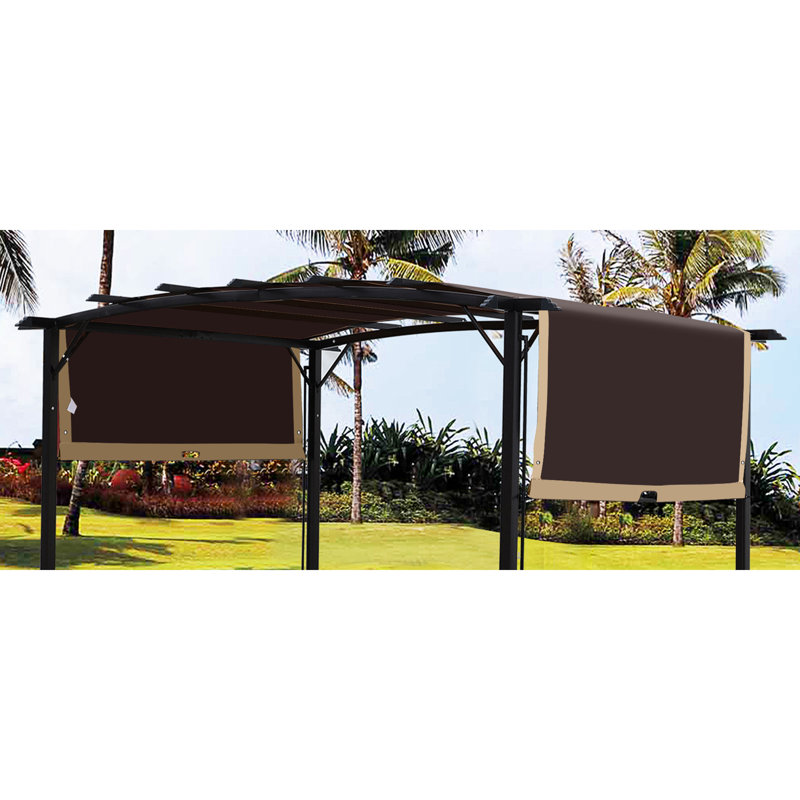 Universal Canopy Cover Replacement For 12X9 Ft Curved Outdoor Pergola Structure-Brown