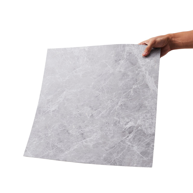 Deehan Self-Adhesive Floor Tiles: Realistic Stone & UV Coated, Light Grey