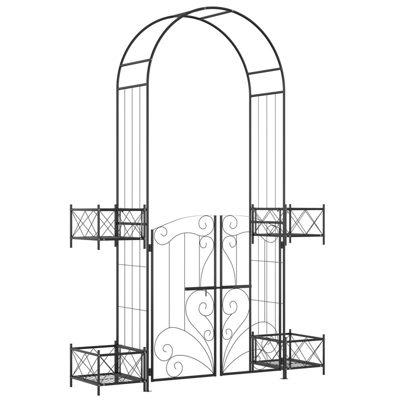 Arche de jardin polyvalente en métal avec barrière pour divers objets décoratifs