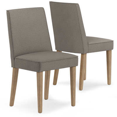 Bartow Woven Fabric Upholstered Dining Chair with Piping Detail in Contemporary Style (Set of 2)