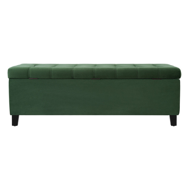 Banc de rangement avec repose-pieds, banc d'entrée, banc de bout de lit, repose-pieds pour chambre à coucher, vert rétro, 300 lb