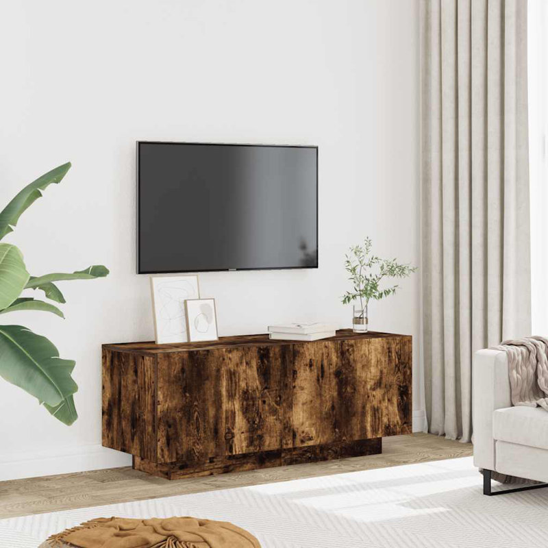 Joeen Unfinished TV Stand, Smoked Oak