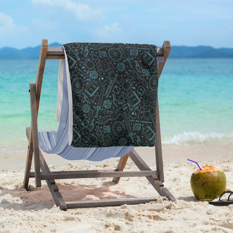 Katelyn Elizabeth Cotton Blend Beach Towel, Blue/Green Ombre