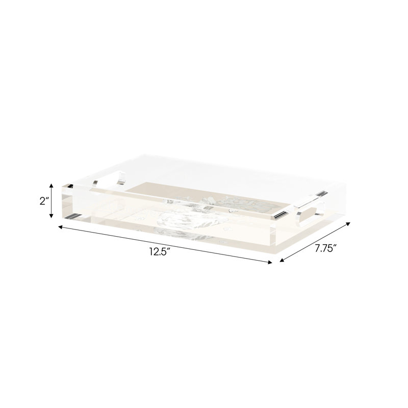 Monkey Large Jungle Acrylic Rectangle Decorative Tray, Green Which, 17"W x 10.5"D x 2"H