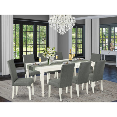 Extendable Rubberwood Solid Wood Dining Set