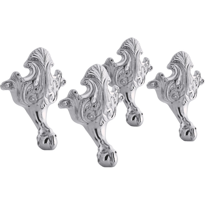 Iron Works Historic Ball-And-Claw Feet, Chrome poli