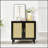 Natural Rattan Door Buffet Cabinet With Adjustable Shelves, Perfect For Stylish And Functional Home Storage