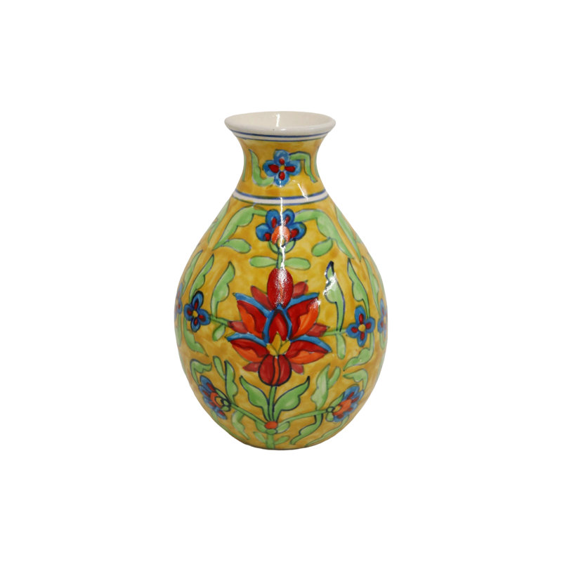 Home&Manor Ceramic Bottle Vase Multicolor