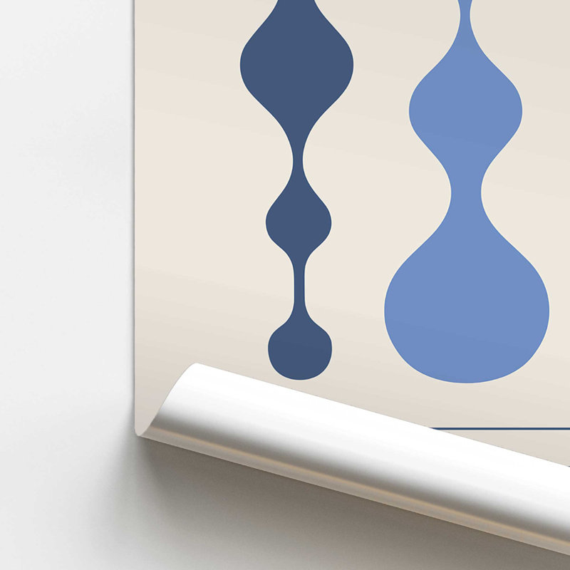 «Blue Retro Bauhaus», affiche I, H 24 po x l 18 po x P 0,1 po, Impression sans cadre