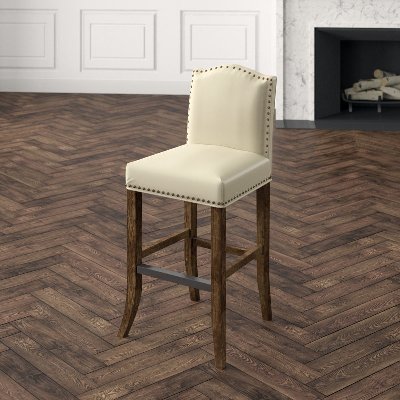 Pauper Solid Wood Bar Stool, Vanilla