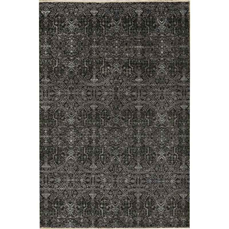 Hand-Knotted High-Quality Black Area Rug
