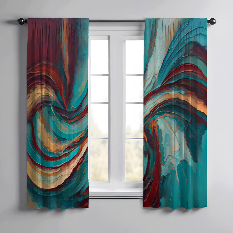 Paire de rideaux semi-transparents en polyester Riarna, L 20 po x L 52 po