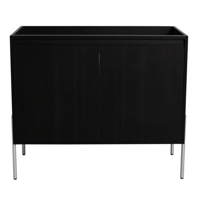 Meuble-lavabo 36 po, assemblage facile - style chêne foncé moderne