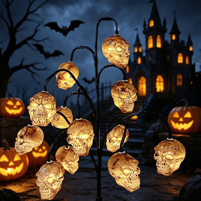 Halloween Tree Tree Lamp Solar Ground Skull  Lamp