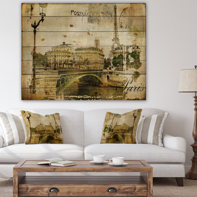 Paris Wood Wall Art, Vintage French Country Decor - Vintage Paris