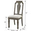 2 chaises d'appoint rustiques en lin beige - style chêne vieilli