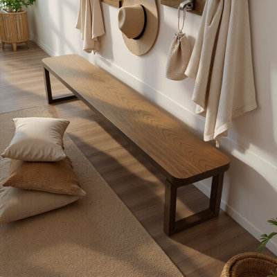Banc en bois massif brun
