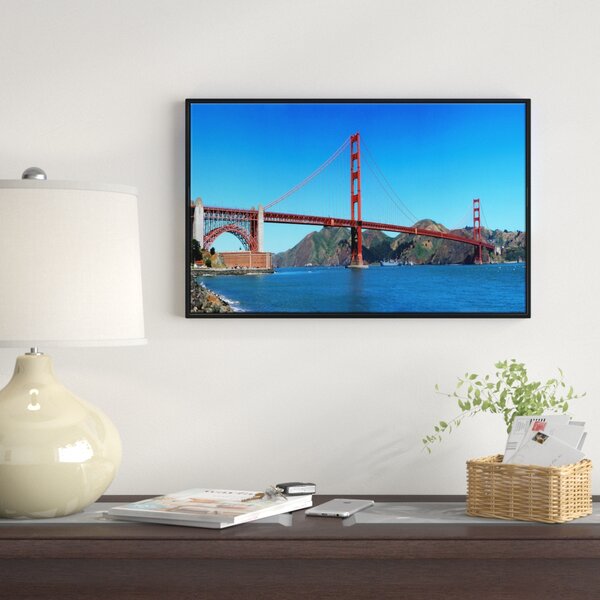 Bless international Golden Gate Bridge Under Blue Sky Framed On Canvas ...