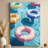 Impressionistic 'Colorful Inflatable Pool Rings' Wrapped Canvas Print