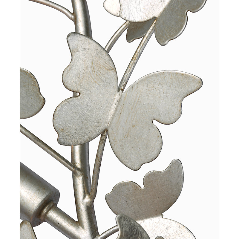 Julie Neill 3 - Light Armed Sconce, Burnished Silver Leaf