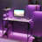 Monike 44'' W Computer Desk With Led Lights & Reversible Storage Shelves,Home Office Desk With Hooks, CPU Stand,Cup Holder and Cloud Magnets.-1864491014