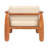 Acacia Wood and Crushed Velvet Arm Chair