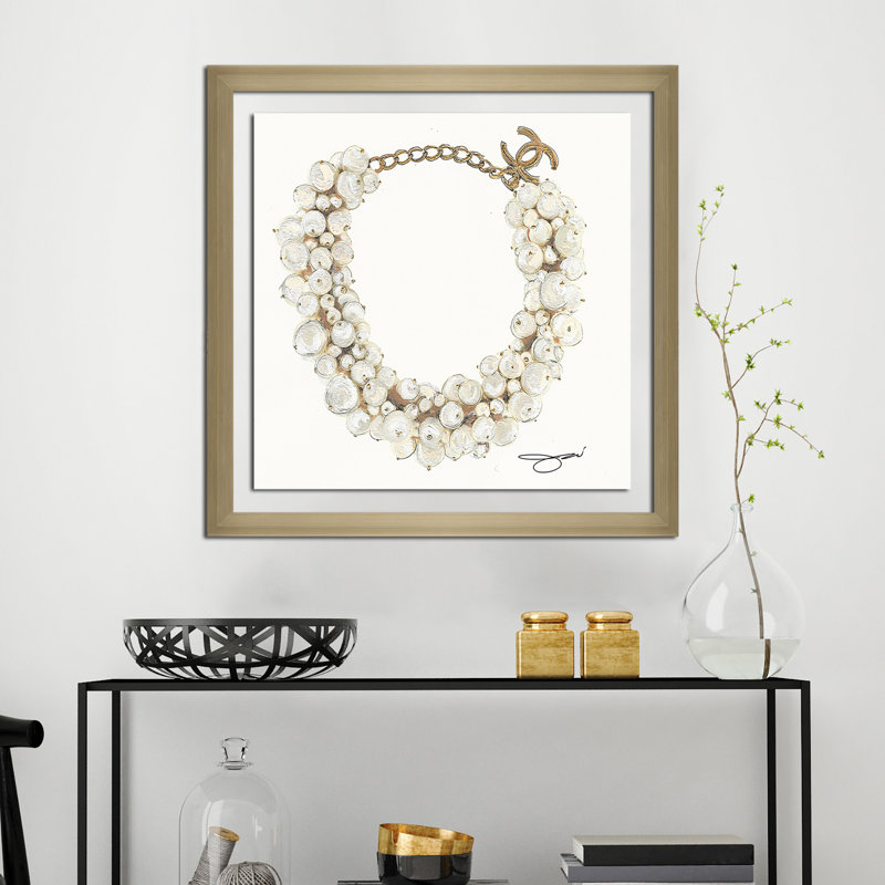 Collier de perles 2 par Jodi - reproduction de cadre photo, H 39,5 po x l 39,5 po x P 0,75 po
