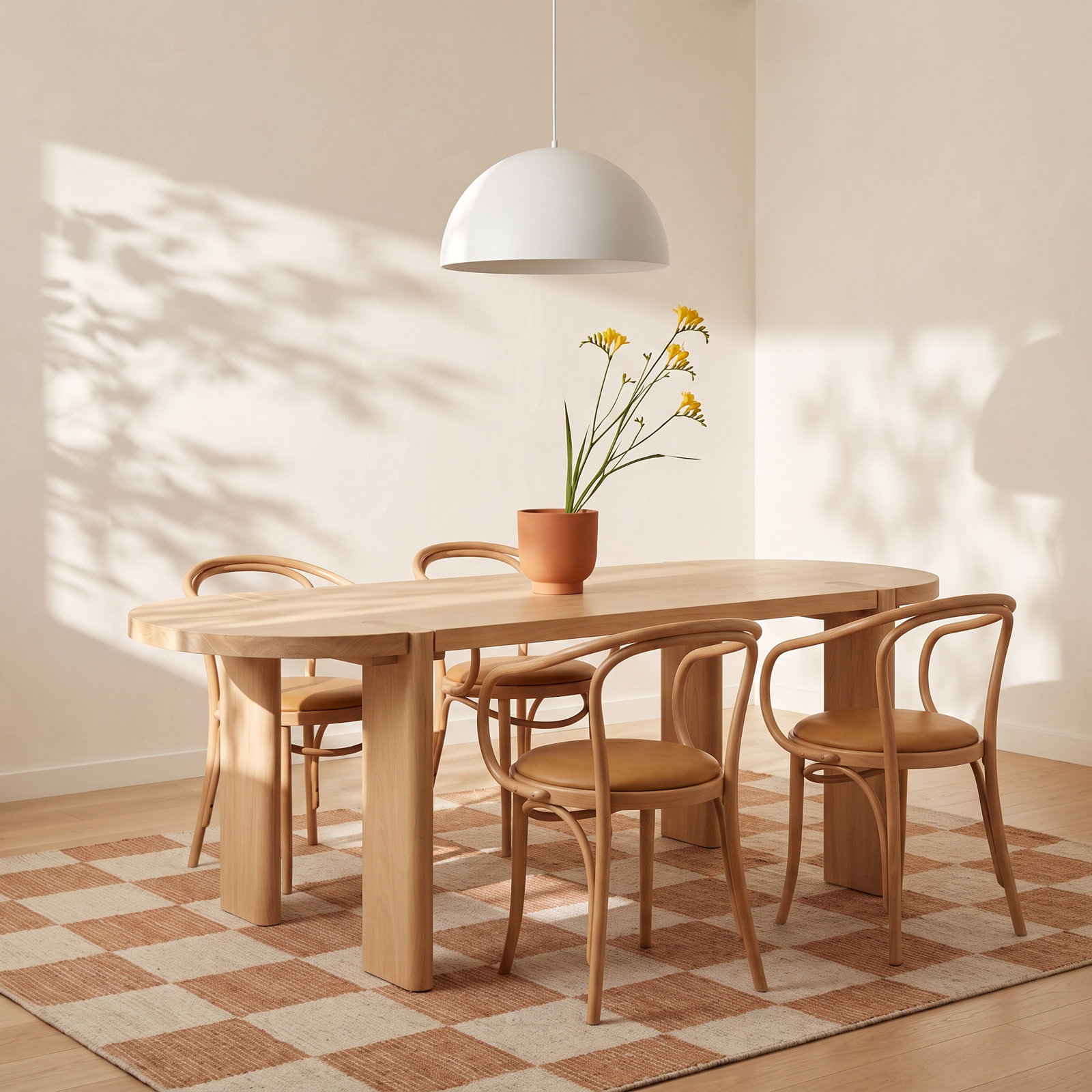 Katia 91" Dining Table, Light Brown