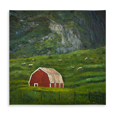 Red Rustic Farm Animals Tablecloth | Life in the Countryside