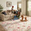 Tapis lavable à motif floral rétro avec envers antidérapant pour le salon, la chambre à coucher et la salle à manger-1153398372-1166378662
