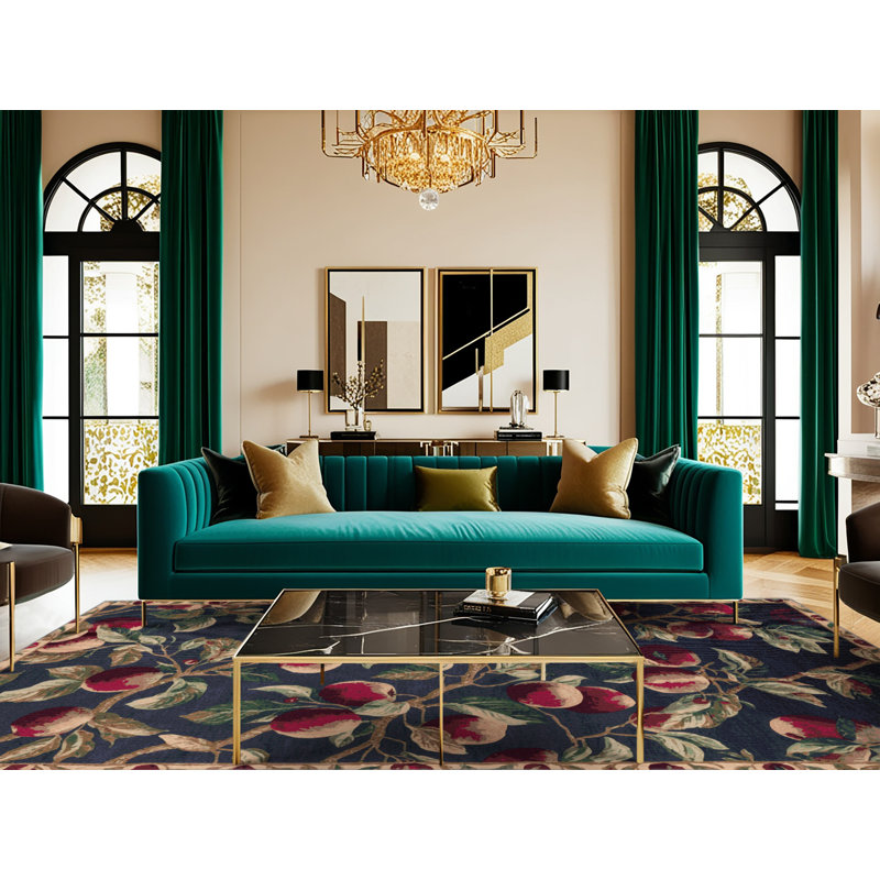  Tapis lavable et prune à motif de fruits sauvages, Rectangle 4pi x 6 pi