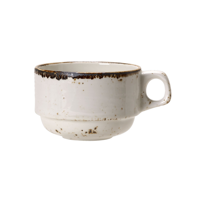 Gobelet empilable bleu, Blanc / Brun