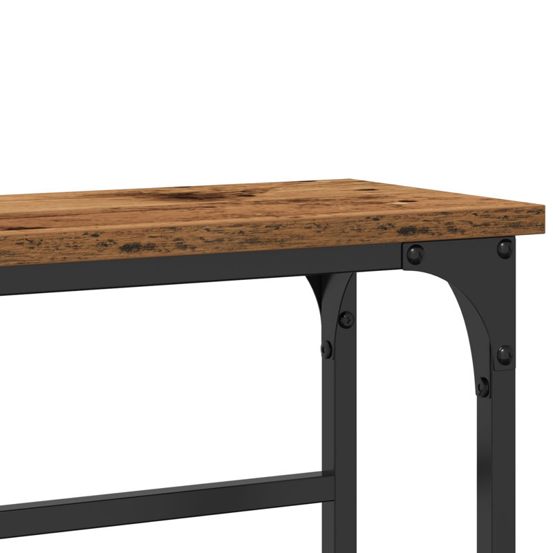 Console Table Old Wood Compact Simplistic, 75cm H x 75cm W x 19.5cm D, Old Wood
