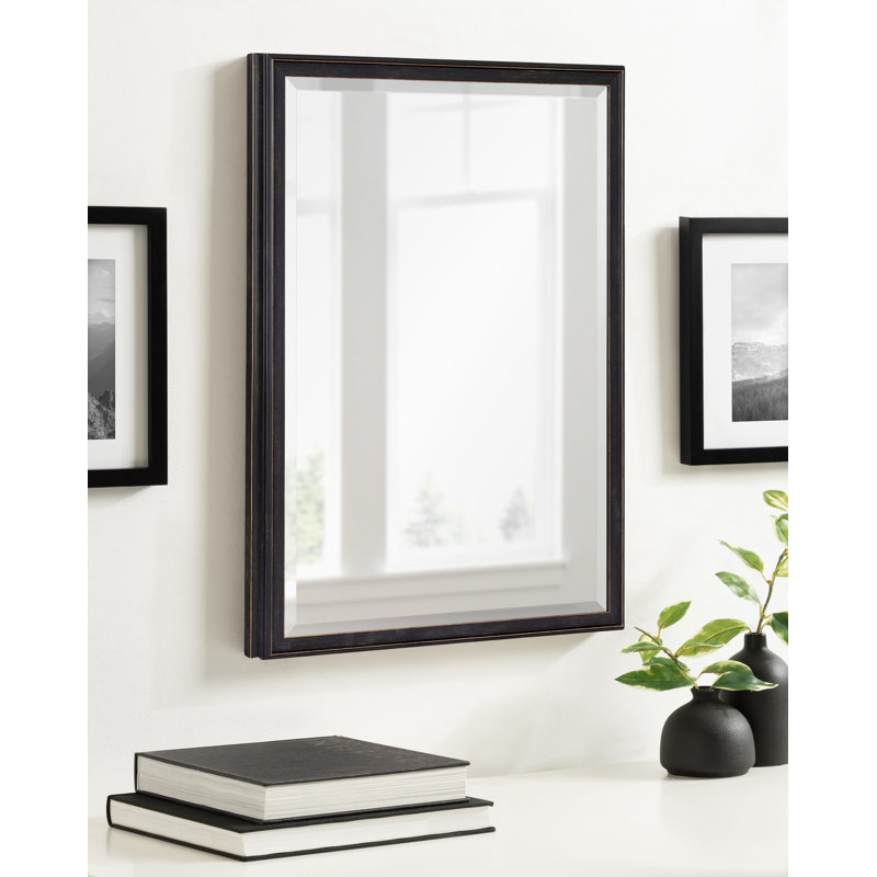 Miroir mural de salle de bain Lazio, Noir patiné, 18 po x 24 po