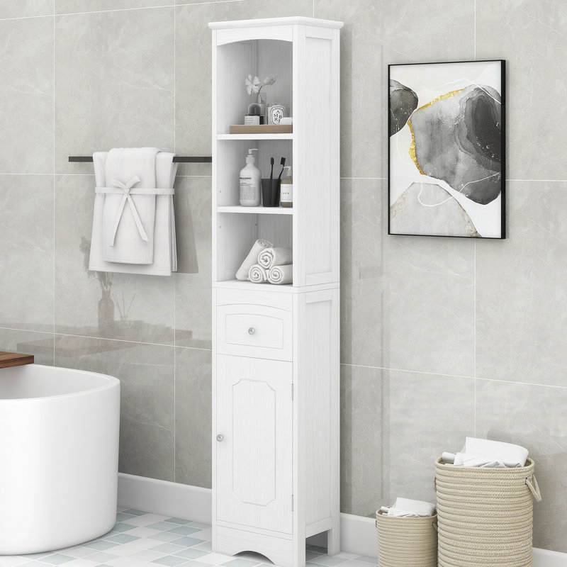 Grande armoire de rangement autoportante pour salle de bain