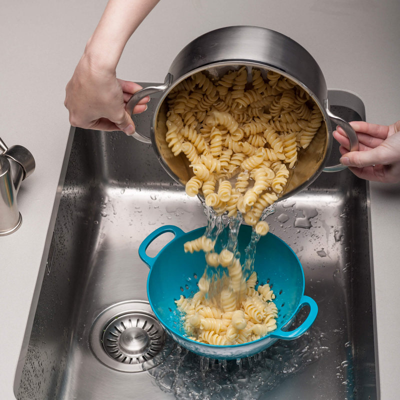 Premium Melamine Colander, 11cm H x  26cm W, Aqua