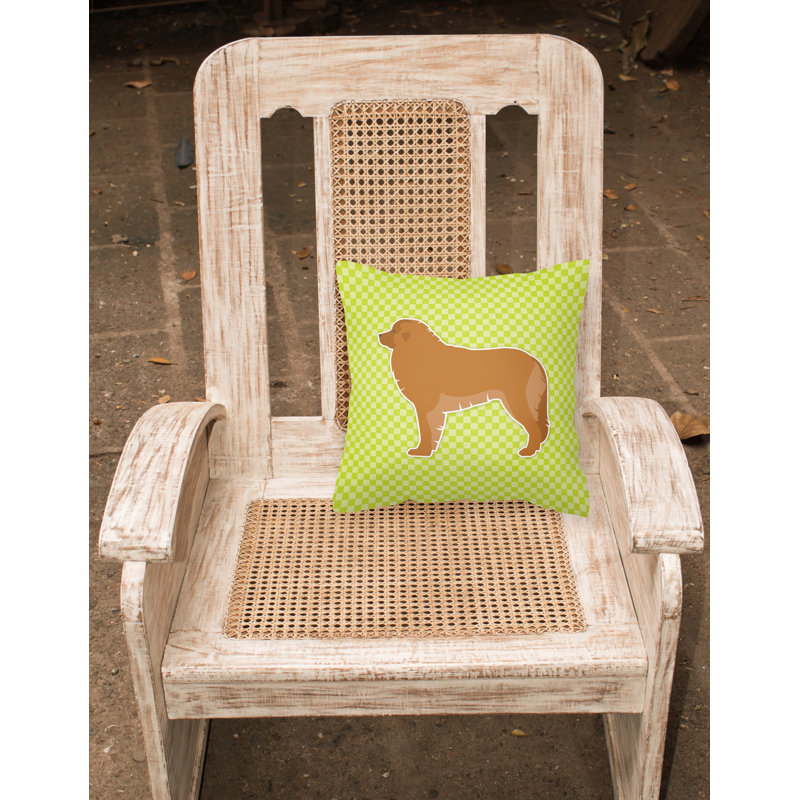 Coussin décoratif intérieur/extérieur leonberger, H 18 po x l 18 po x P 3 po, Vert