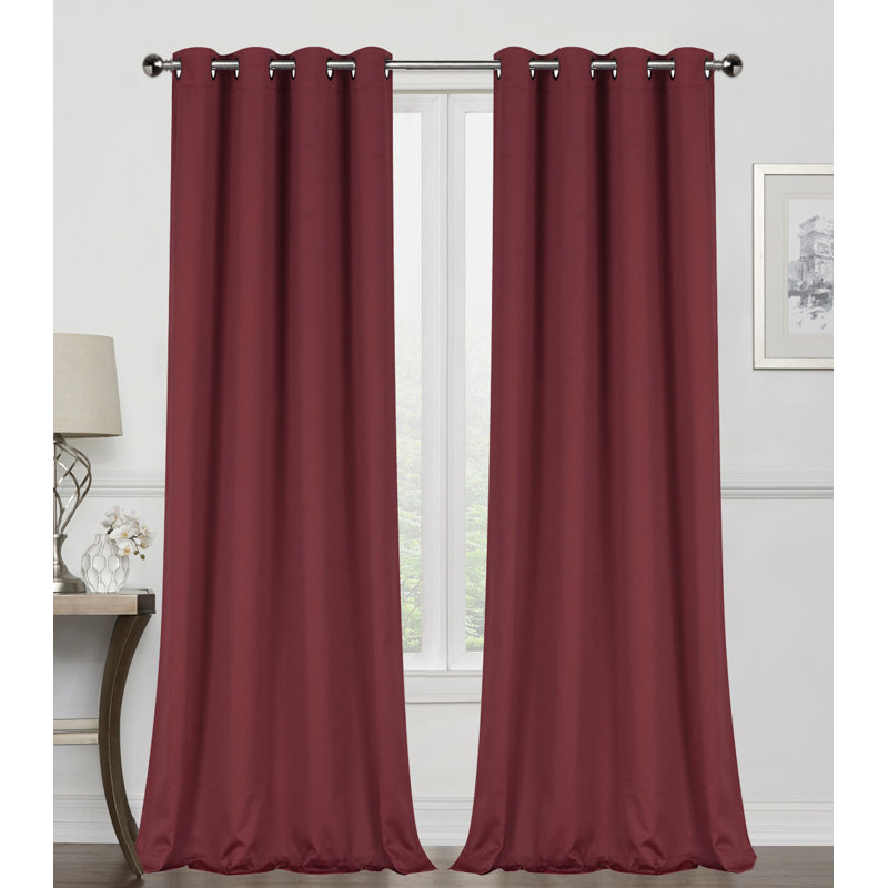 Edmondson Curtain Pair, 50" W x 63" L, Burgundy