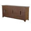 Console télé Yael, 6 tablettes, portes en verre, acajou, 70 pouces-105906611