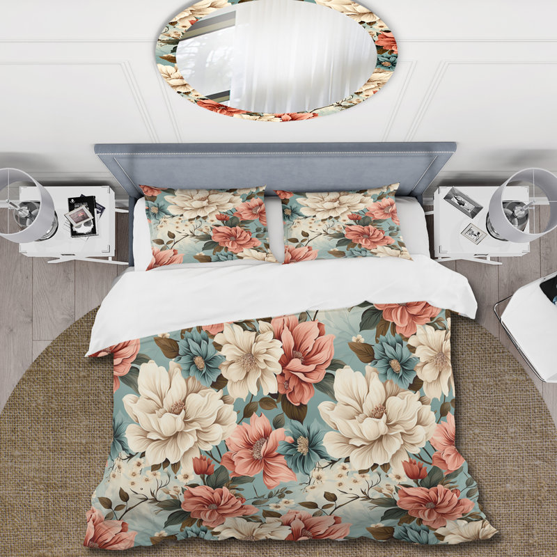 Ensemble de housse de couette chalet beige corail rustique Whispers, Housse de couette pour très grand lit et 2 très