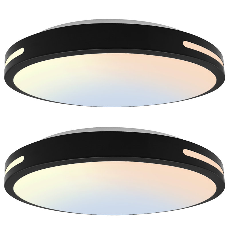 2 Pack 13 Inch Dimmable LED Ceiling Light Fixture, 25W & 3000K/4000K/5000K Adjustable, Memory Function, Modern Home Lighting for Living Room, Kitchen, Bedroom, ETL Listed