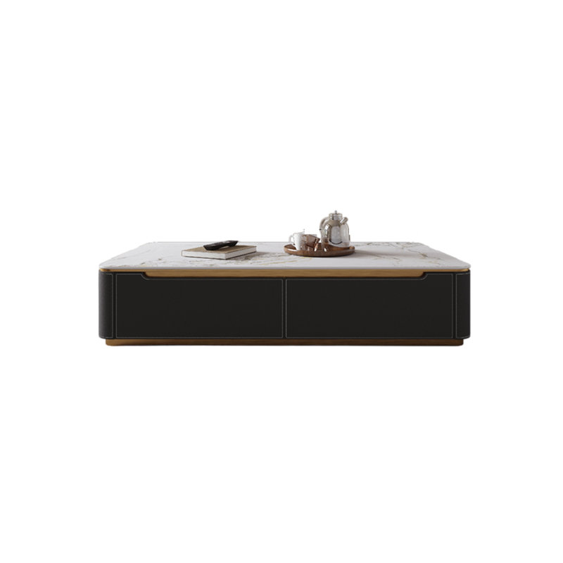 Modern minimalist style coffee table, 14.17" H x 51.18" L x 27.56" W, Black