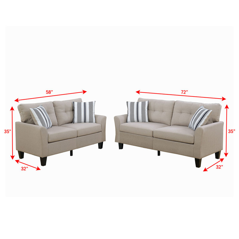 2 - Piece Living Room Set, Beige