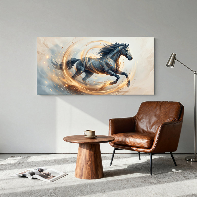 Cheval mystique, reproduction d'art sur toile, ensemble de 1, Toile tendue, L 58 po x H 28 po