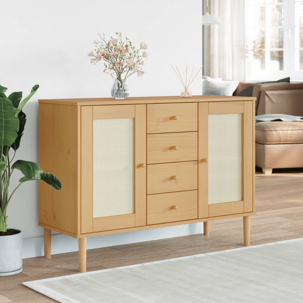 112cm Sideboard Rattan Look