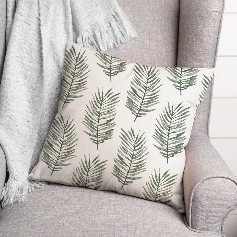 Candelo Floral Outdoor Reversible Throw Pillow, Green